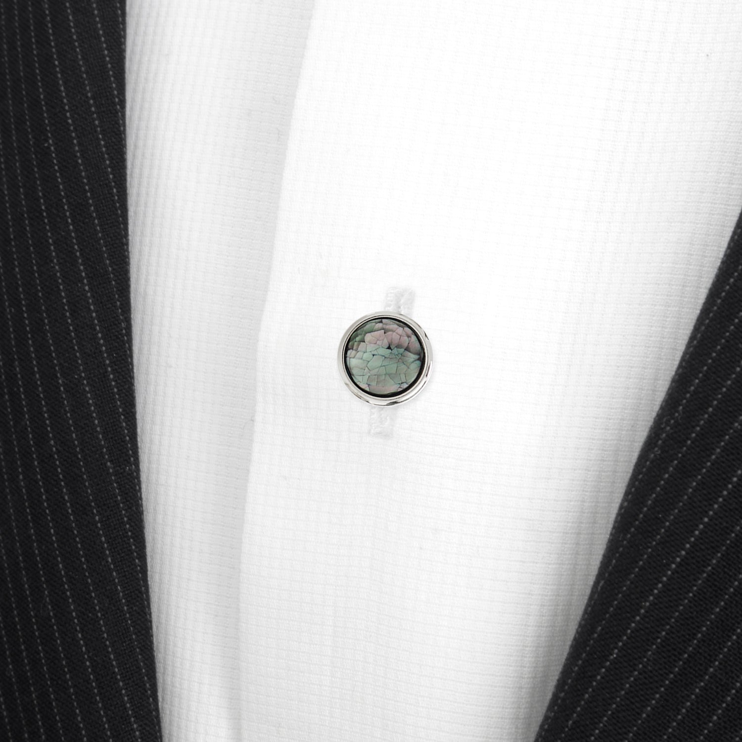 Mosaic Smoke Mother of Pearl Studs Image 4