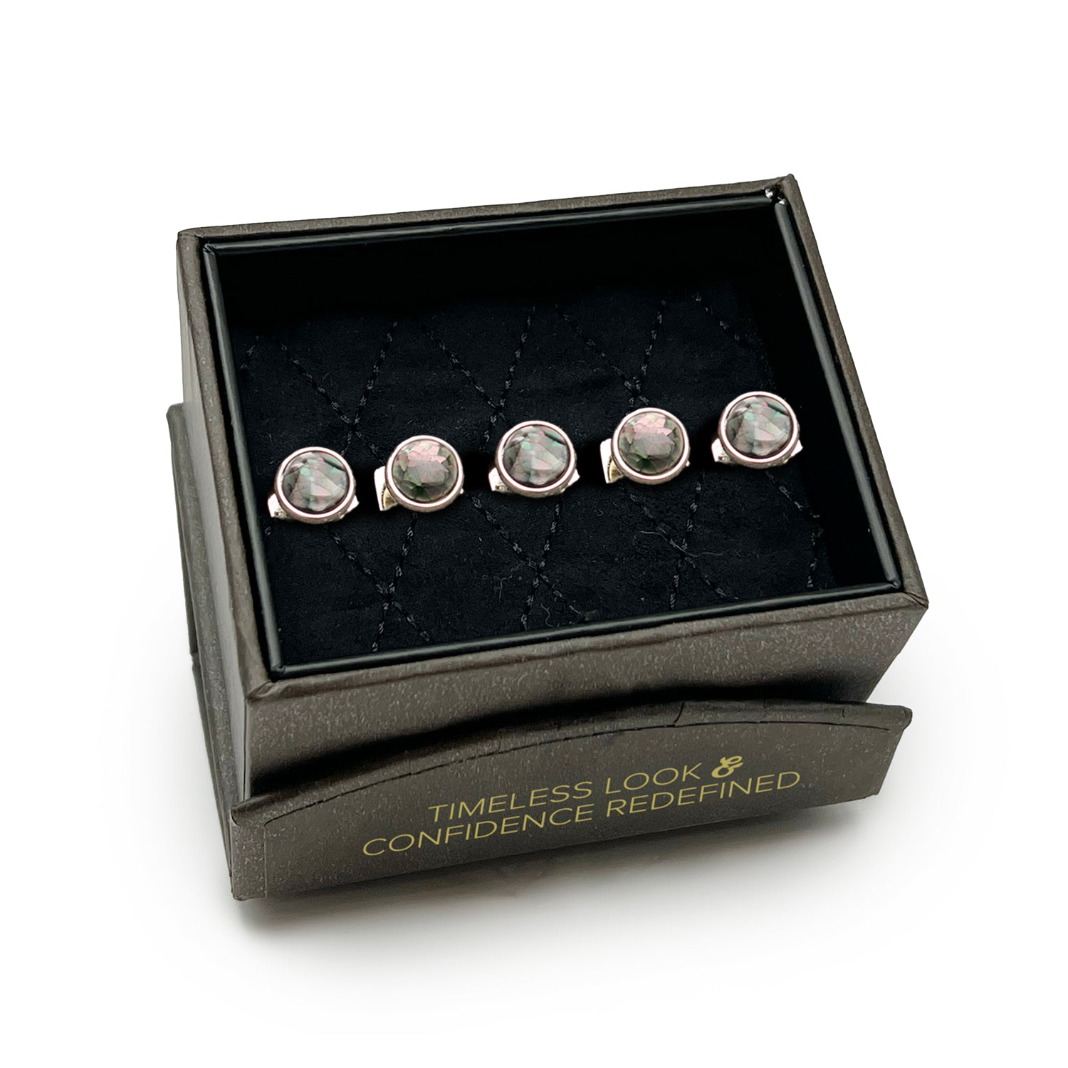 Mosaic Smoke Mother of Pearl Studs Image 5