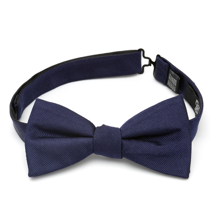 Navy Silk Bow Tie Image 5