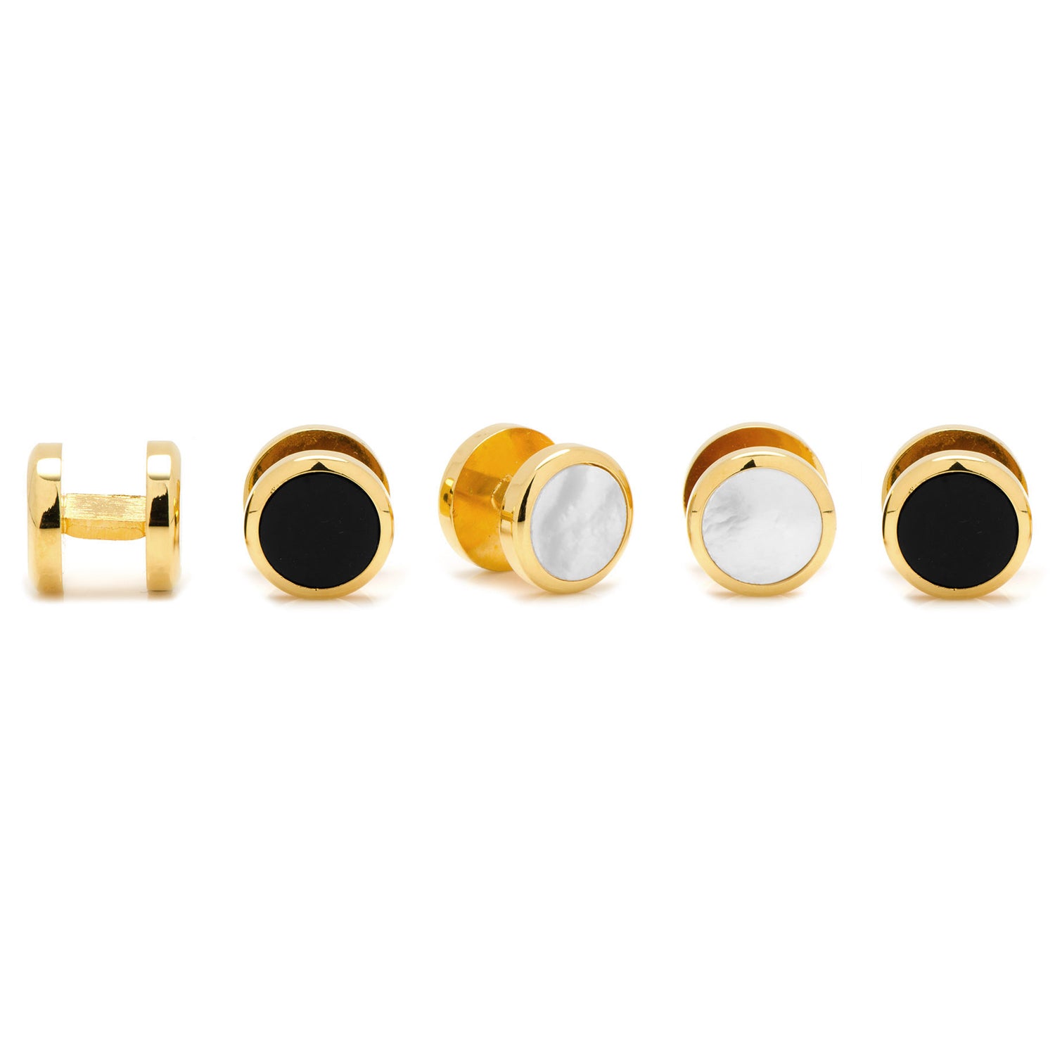 Mixed Gold White Pave Crystal 5-Stud Set Image 3