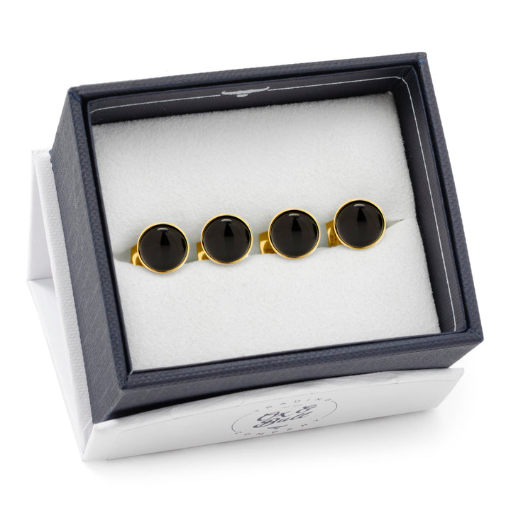 Gold and Onyx Studs Image 5
