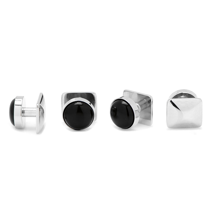 Silver and Onyx Studs Image 3