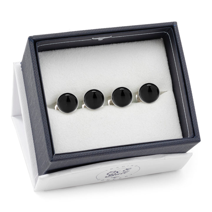 Silver and Onyx Studs Image 5