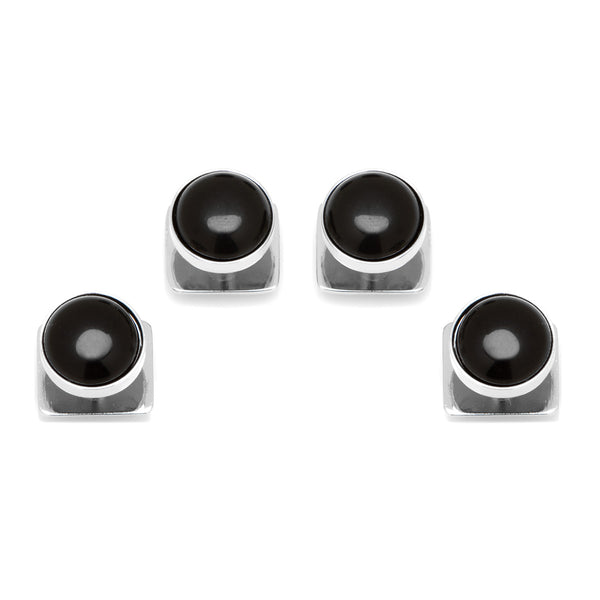 Silver and Onyx Studs Image 1