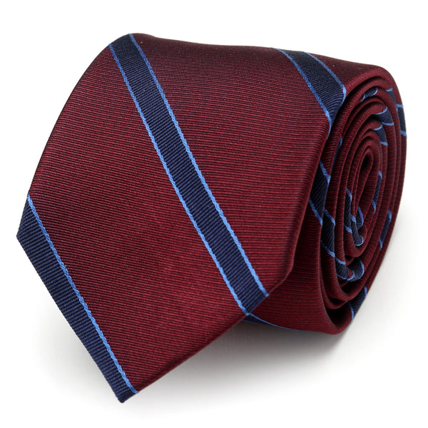 The Phillip Tie (Burgundy Stripe Men's Tie) Image 1