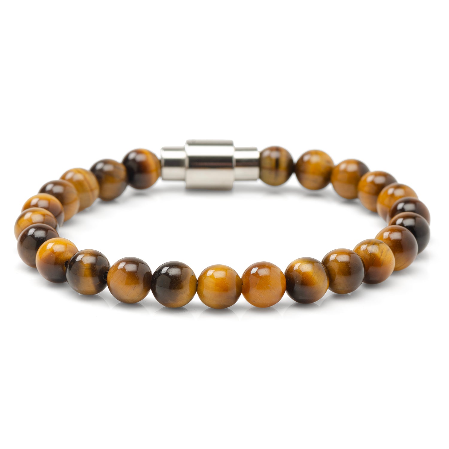 Tigers Eye Beaded Bracelet with Magnetic Closure Image 2