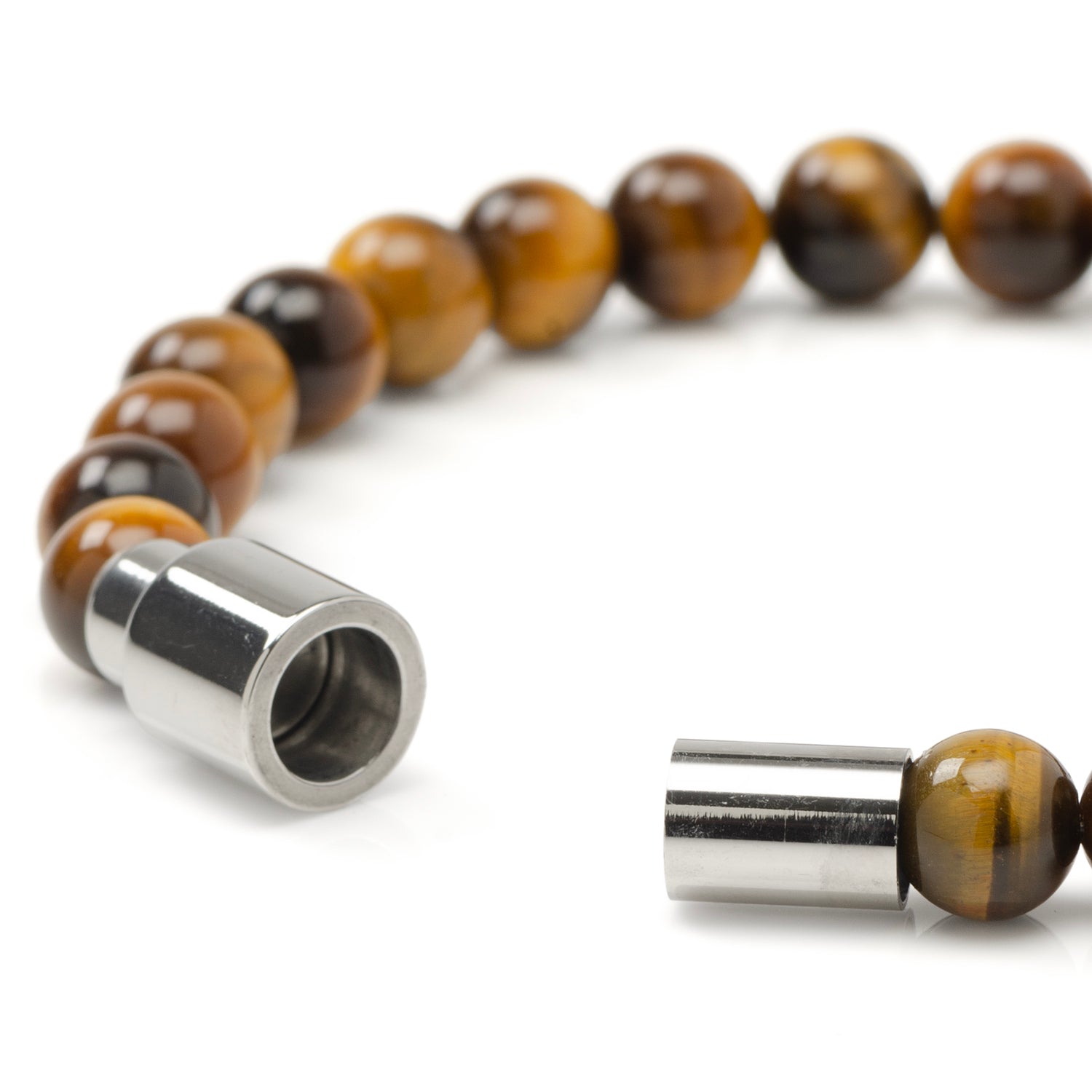 Tigers Eye Beaded Bracelet with Magnetic Closure Image 3