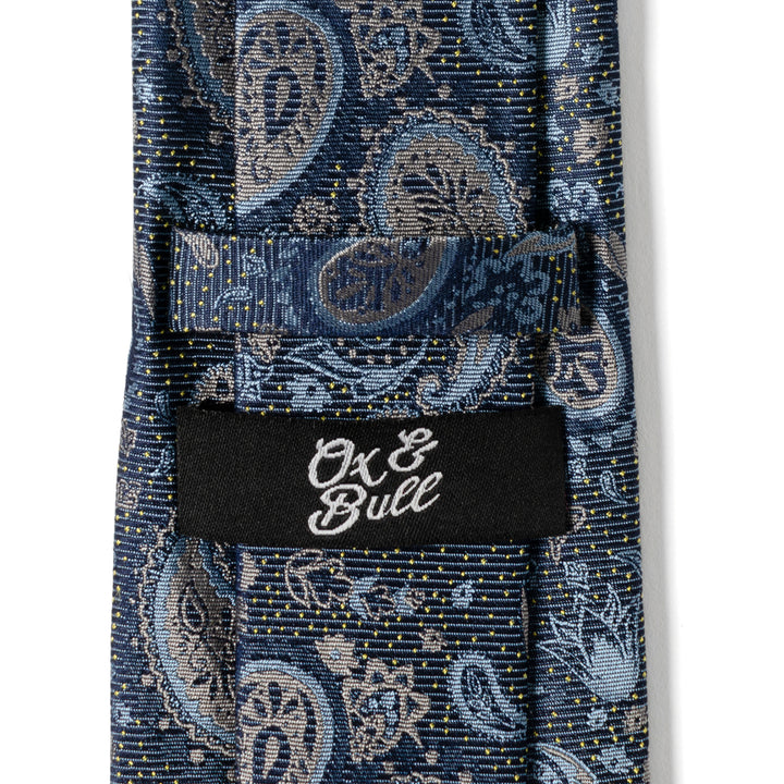Blue & Gray Paisley Men's Tie Image 6