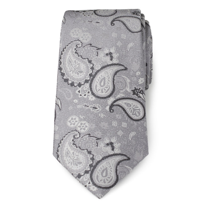 Gray Paisley Men's Tie Image 3
