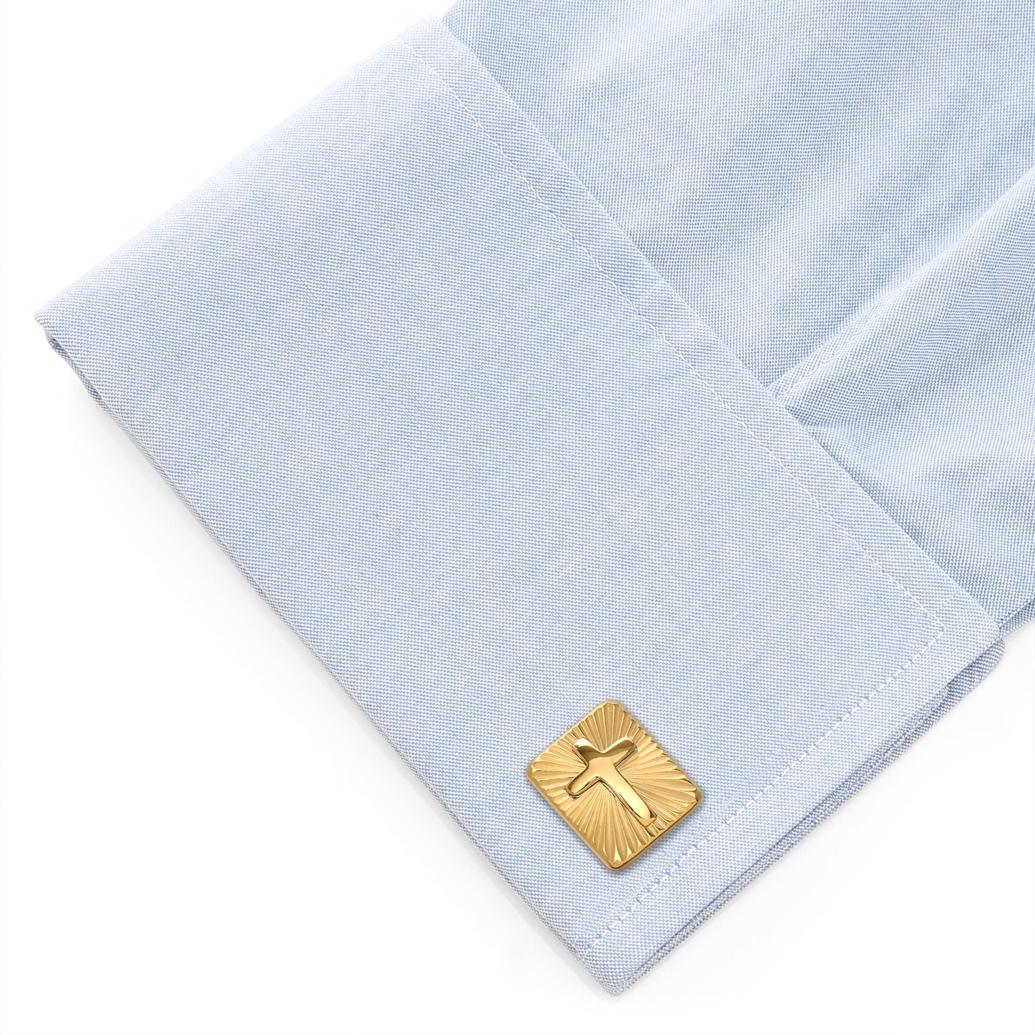 Radiant Cross Gold Sterling Silver Cufflinks Image 3
