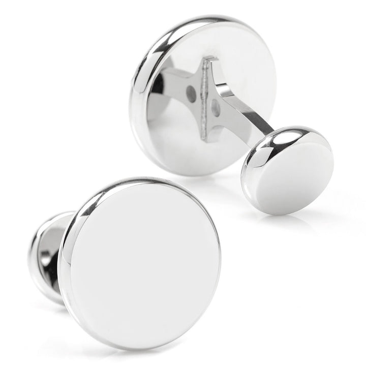 Stainless Steel Engravable Classic Round Cufflinks Image 4