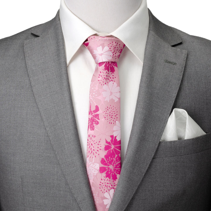 Pink Floral Men's Tie Image 2