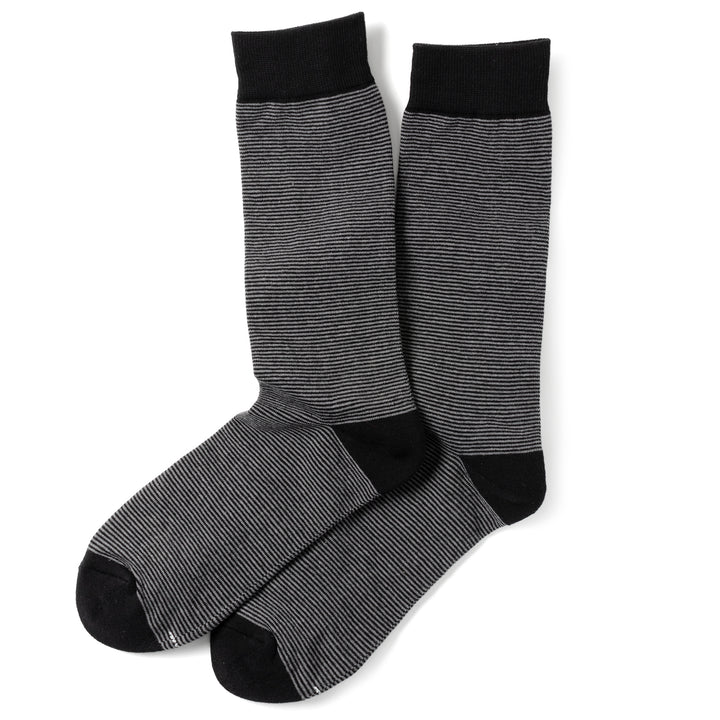 Striped Gray Black Men's Socks Image 2