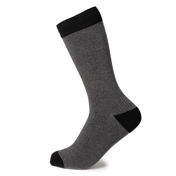 Striped Gray Black Men's Socks Image 1