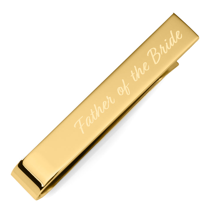 Wedding Title Engravable Gold Tie Bar Image 3