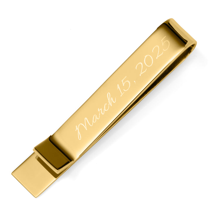 Wedding Title Engravable Gold Tie Bar Image 4