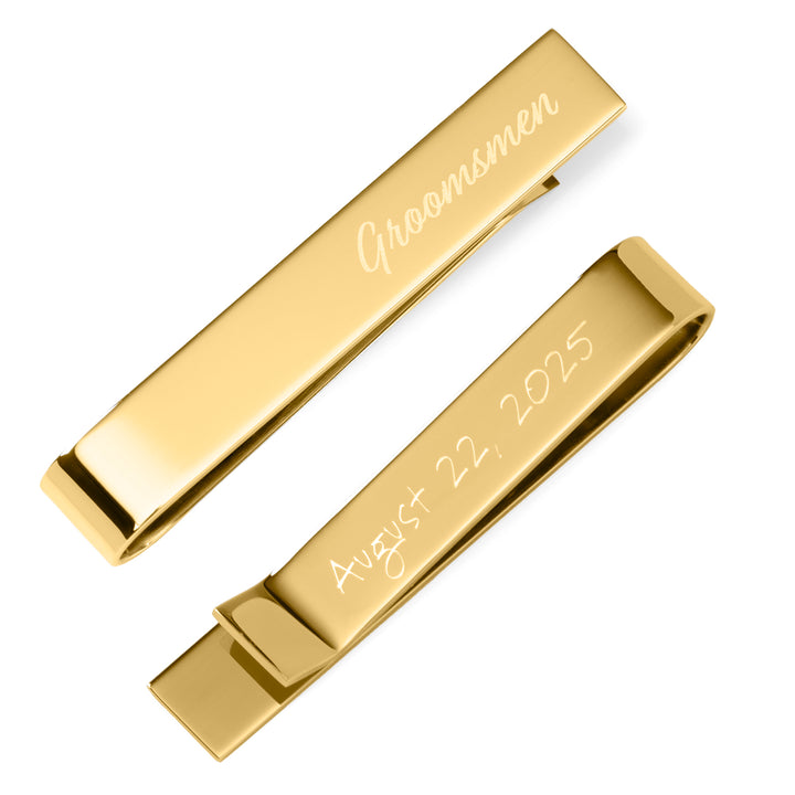 Wedding Title Engravable Gold Tie Bar Image 5