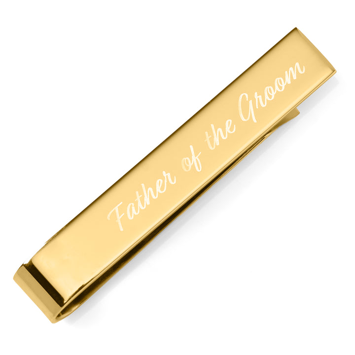Wedding Title Engravable Gold Tie Bar Image 9