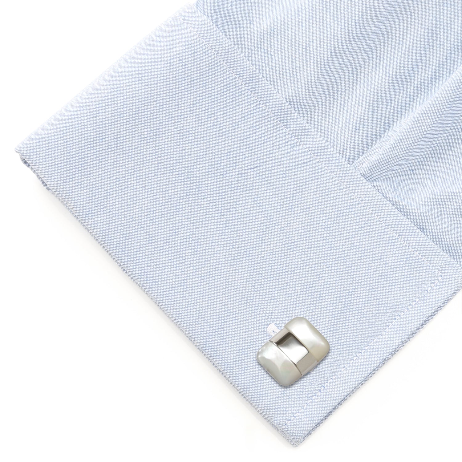 Silver Wrapped White Mother of Pearl Cufflinks
Image 3