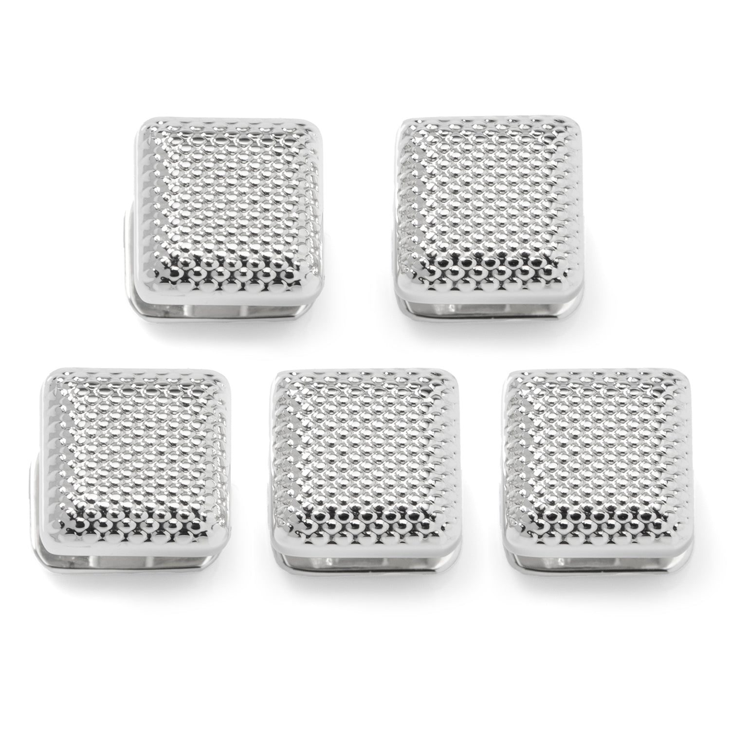 Silver Textured Square Studs Image 1