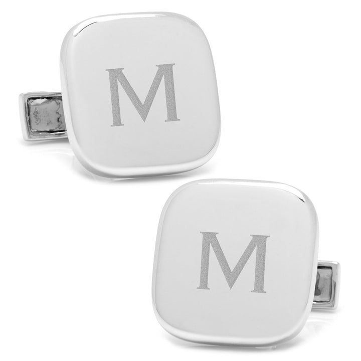 Sterling Silver Soft Square Engravable Cufflinks Image 4