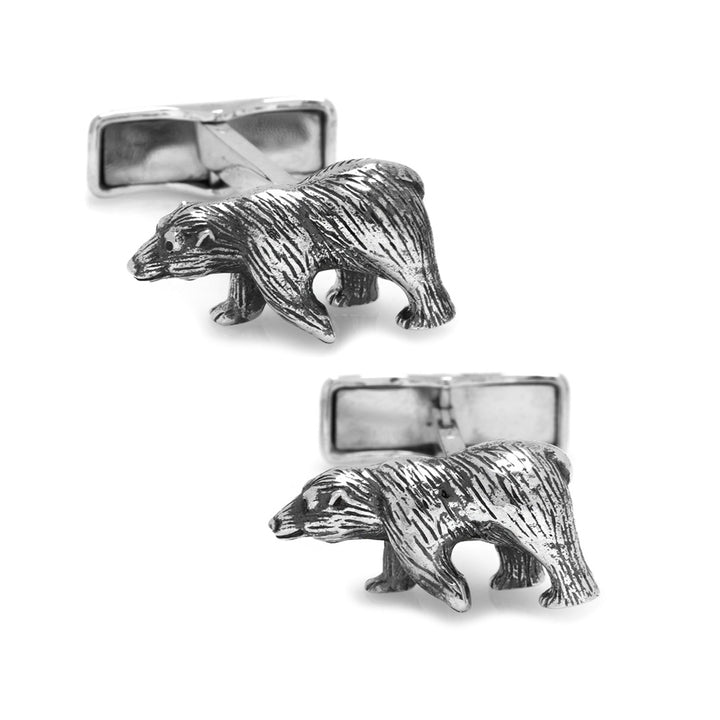 Sterling Silver Bear Cufflinks Image 1