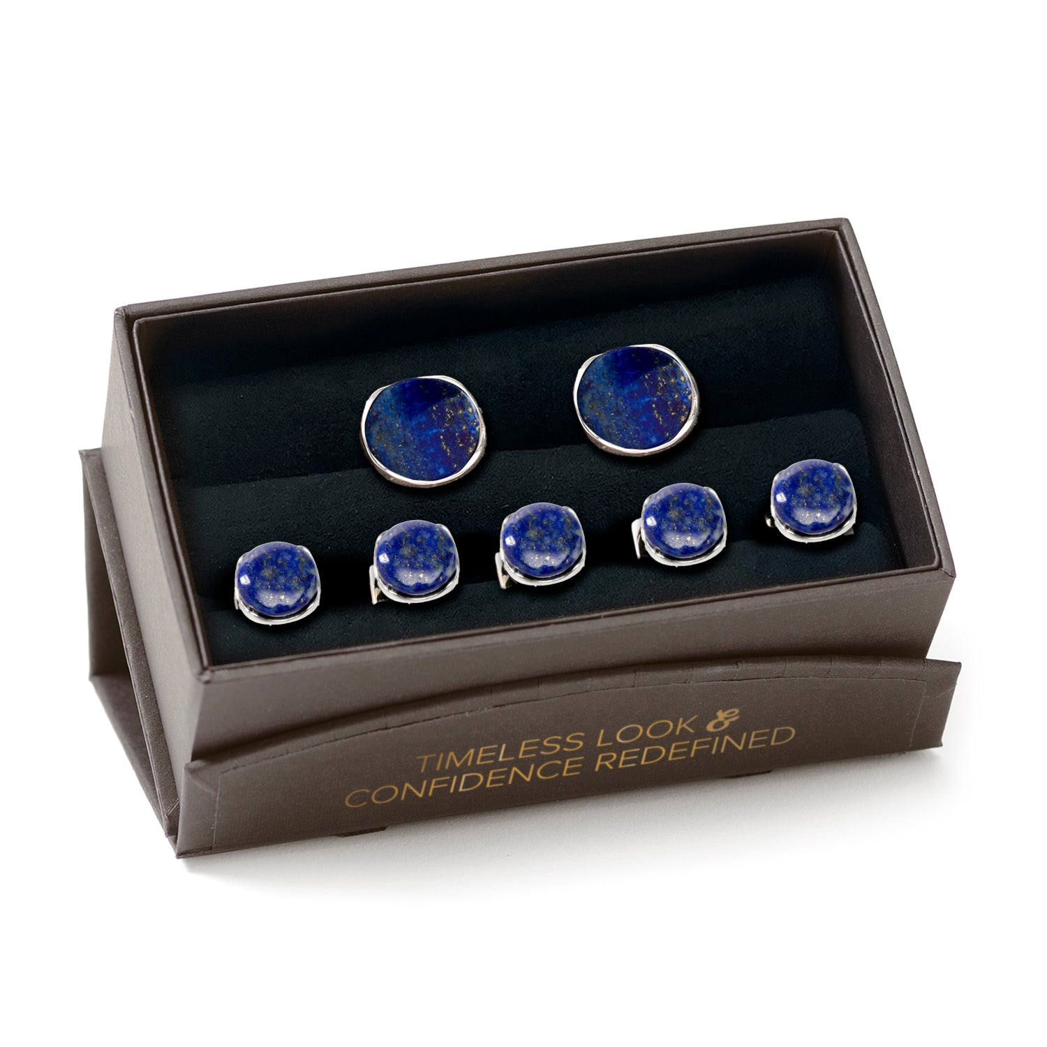 Sterling Silver Classic Formal Lapis 5-Stud Set Image 7