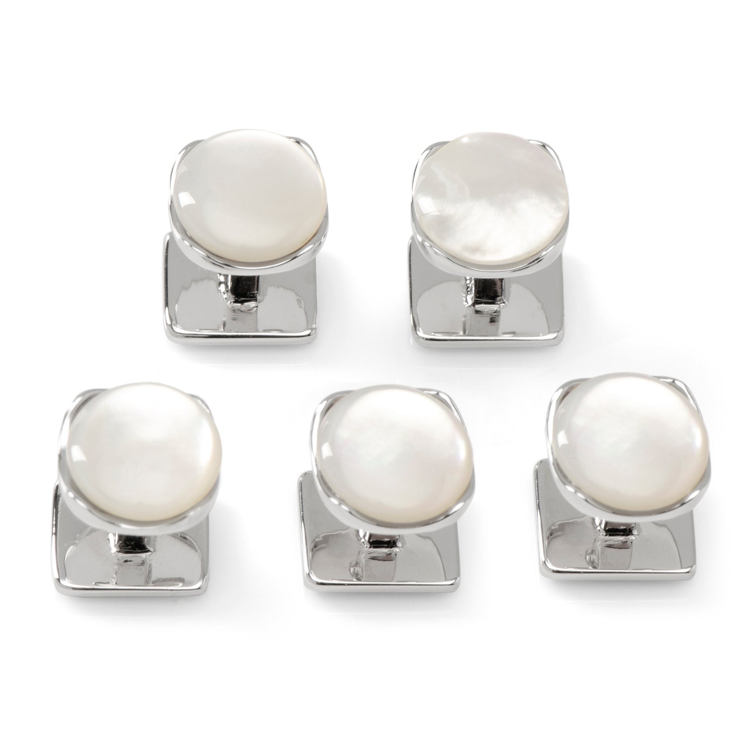 Sterling Silver Classic Formal Mother of Pearl 5-Stud Set Image 7