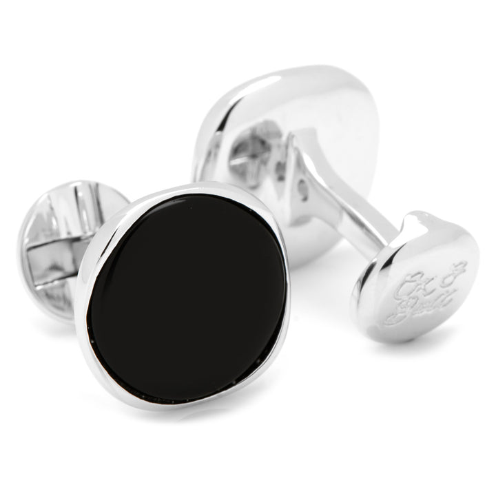 Sterling Silver Classic Formal Onyx Cufflinks Image 2