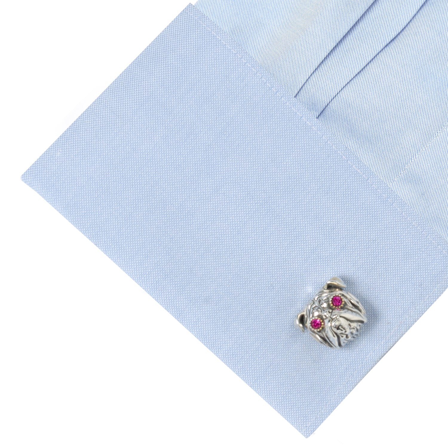 Sterling Silver with 14k Gold Vermeil Accent English Bulldog Cufflinks Image 4