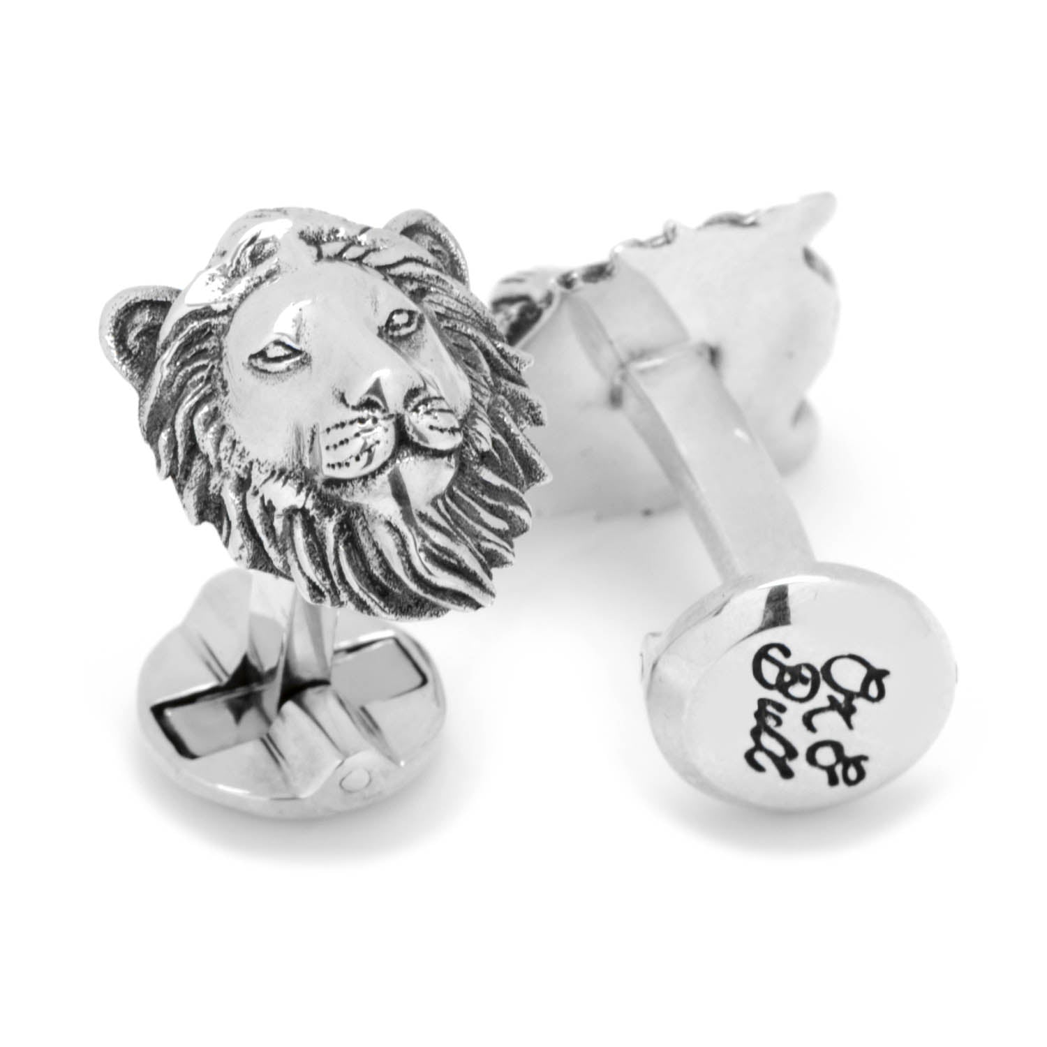 Sterling Silver Lion Head Cufflinks Image 2