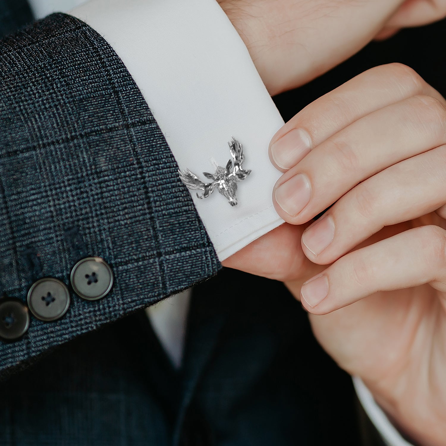 Antique Sterling Silver Moose Cufflinks Image 5