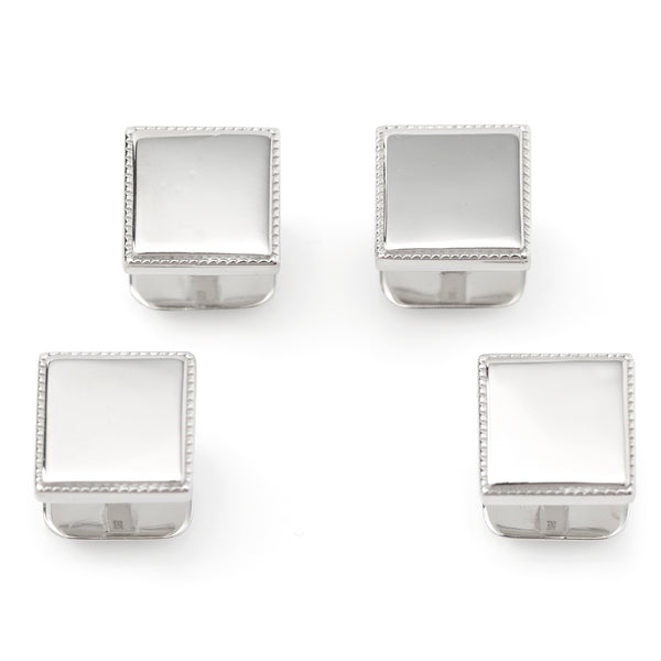 Ox and Bull - Sterling Silver Rope Square Studs  Image 1