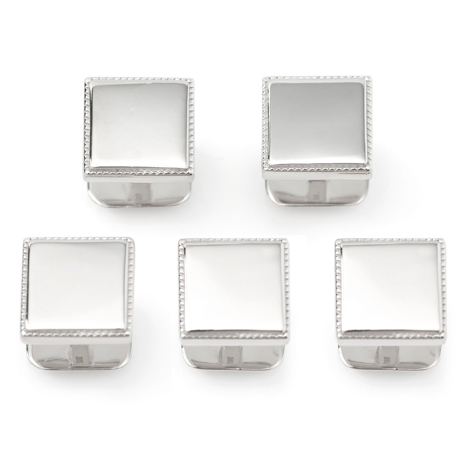Ox and Bull - Sterling Silver Rope Square Studs Image 1