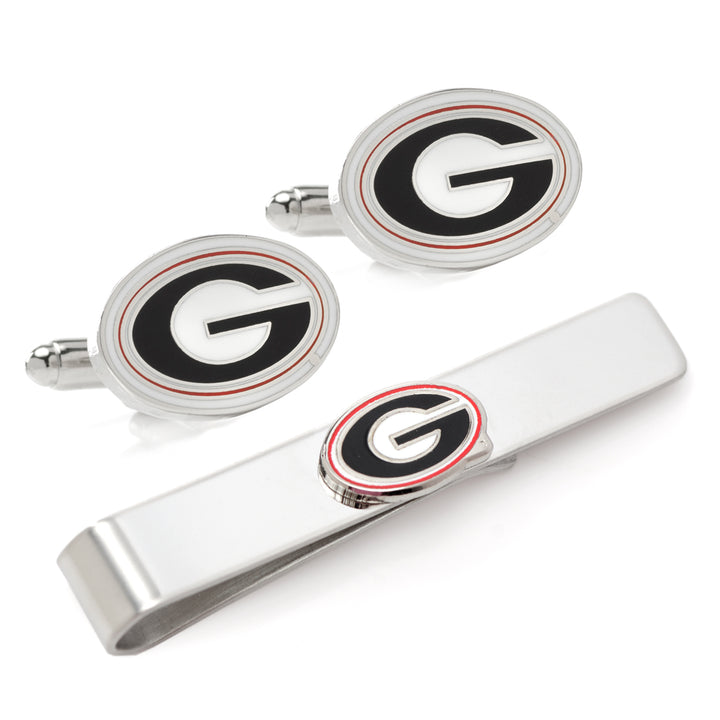 University of Georgia Bulldogs Cufflink and Tie Bar Gift Set Image 1