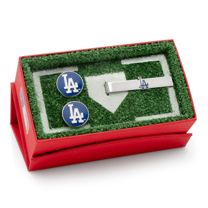 LA Dodgers Cufflinks and Tie Bar Gift Set Image 2