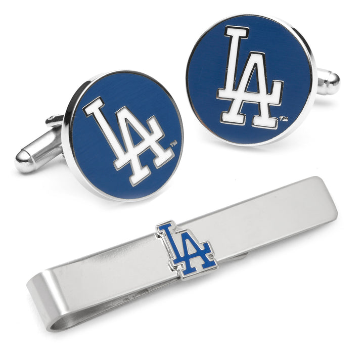 LA Dodgers Cufflinks and Tie Bar Gift Set Image 1