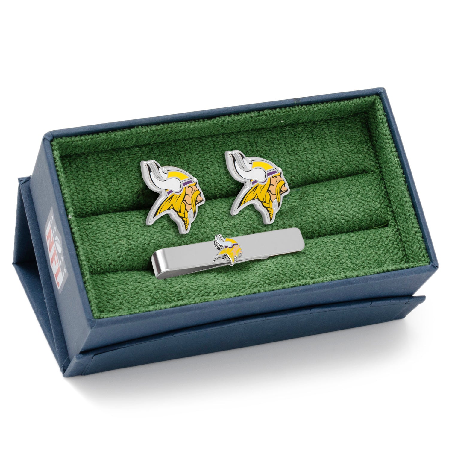 NFL Minnesota Vikings Cufflinks and Tie Clip Gift Set Image 2