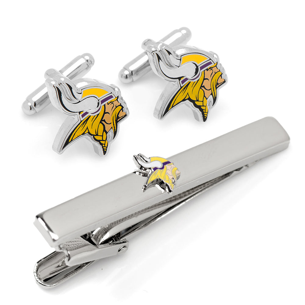 NFL Minnesota Vikings Cufflinks and Tie Clip Gift Set Image 1