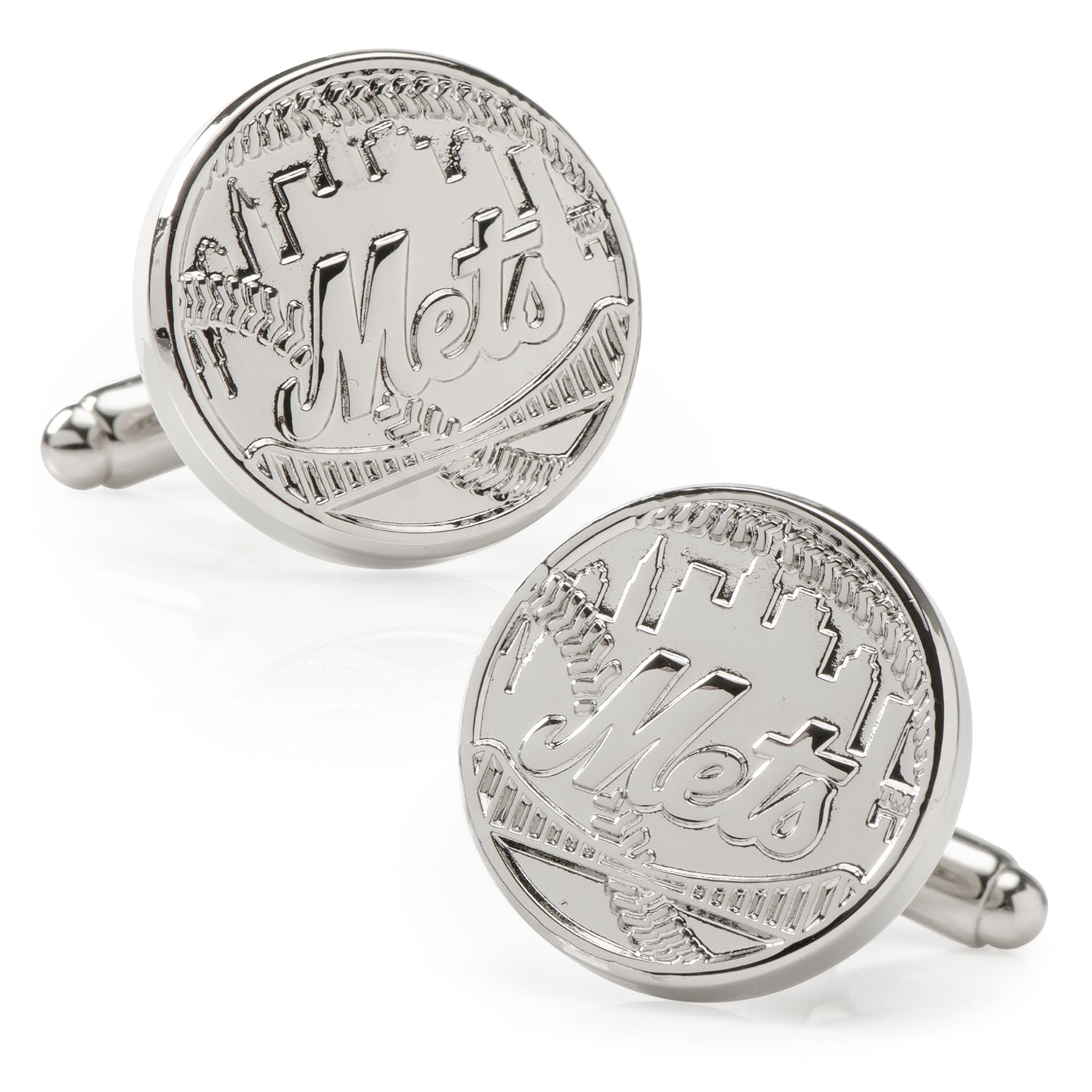 MLB New York Mets Silver Edition Cufflinks – Cufflinks.com, image size:1500x1499