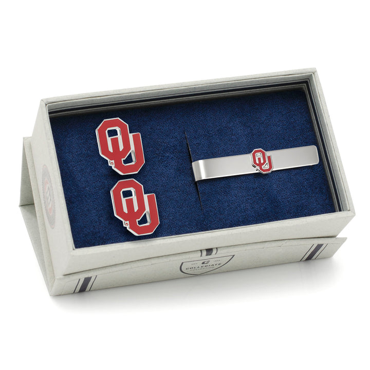 University of Oklahoma Cufflinks and Tie Bar Gift Set Image 2