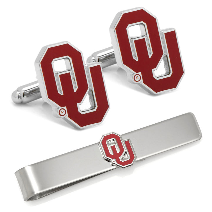 University of Oklahoma Cufflinks and Tie Bar Gift Set Image 1