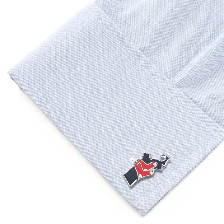 Boston Red Sox State Shaped Cufflinks Image 3