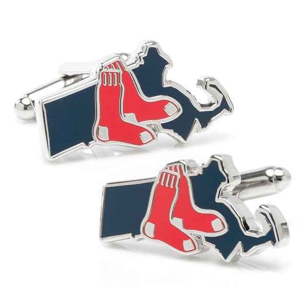 Boston Red Sox State Shaped Cufflinks Image 1