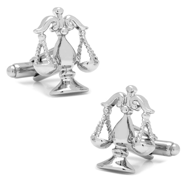 Silver Scales of Justice Cufflinks Image 1