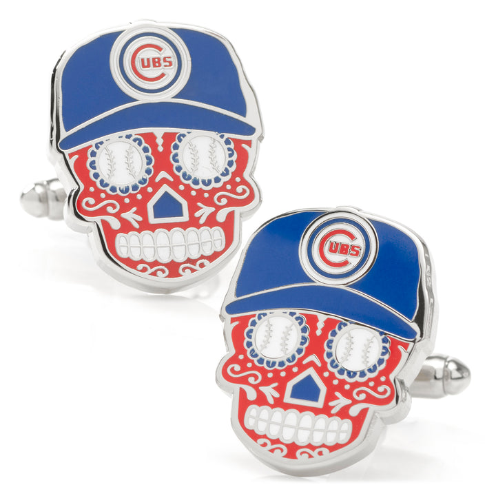 Chicago Cubs Sugar Skull Cufflinks & Lapel Pin Gift Set Image 3
