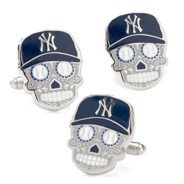 New York Yankees Sugar Skull Cufflinks & Lapel Pin Gift Set Image 1