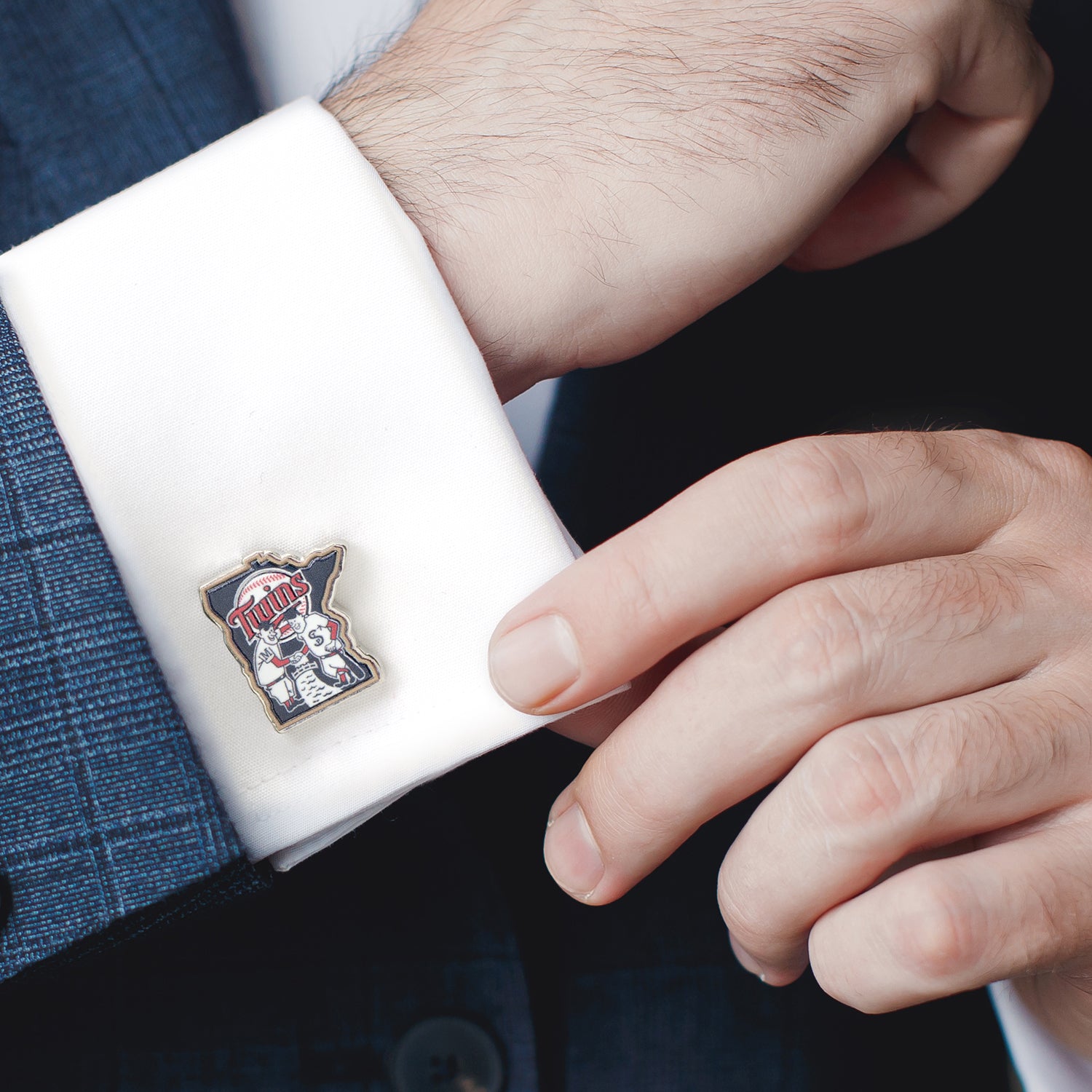 MLB Minnesota Twins Minnie & Paul Cufflinks Image 2