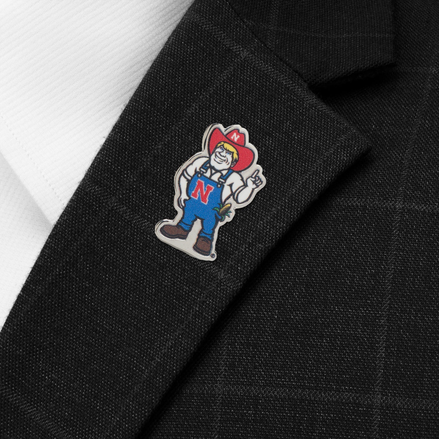 UNL Herbie Husker Mascot Lapel Pin Image 2