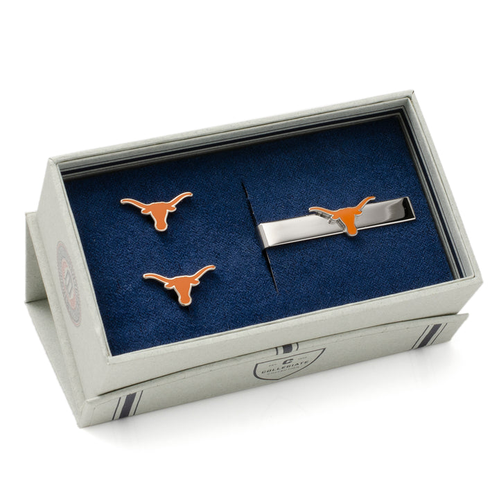 Texas Longhorns Cufflinks and Tie Bar Gift Set Image 2